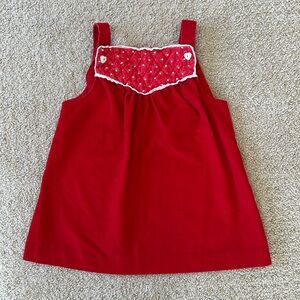 *Valentine’s Day Ready!* Adorable 2-3T Vintage Red Dress with heart buttons